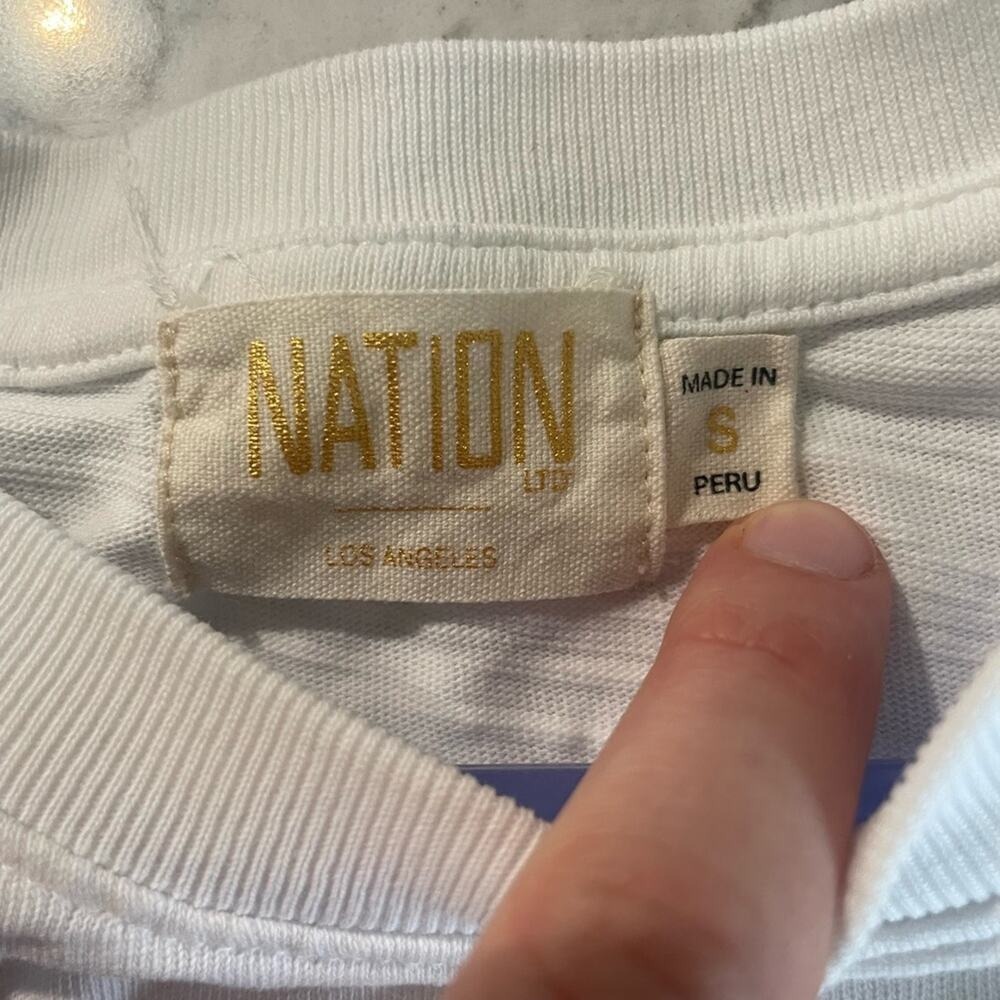 Nation LTD‎ Para Boxy Tee 100% Cotton White Ruffle Sleeveless- Small - Picture 7 of 12